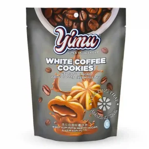 Yimu White Coffee Cookies with Soft Almond White Coffee Cream Filling (80g)