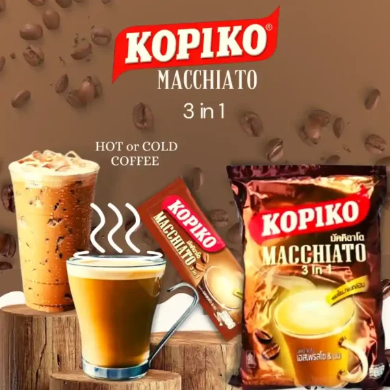 KOPIKO Macchiato 3 in 1 Coffee Hot & Cold Thailand Coffee Halal Certified