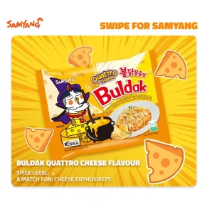 Product size Samyang Quattro Cheese Hot Chicken Flavored Buldak Ramen