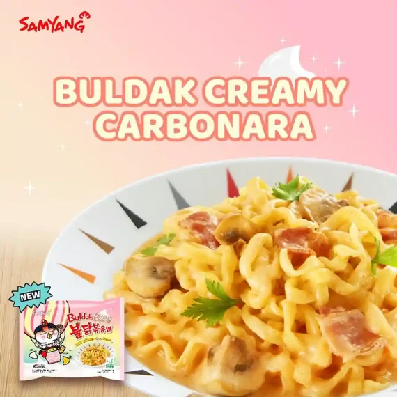 SamYang Buldak Cream Carbonara Hot Chiken Flavor Ramen Stir-Fired Noodle