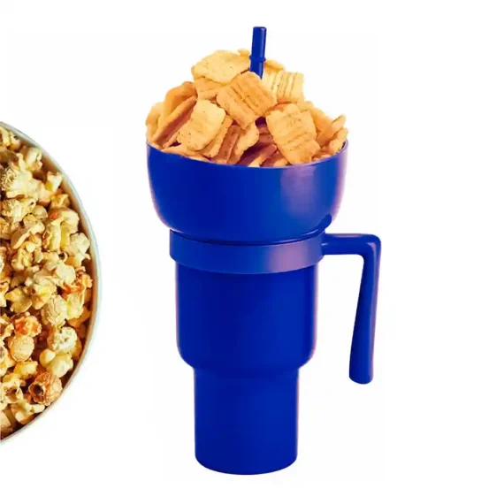 Snack Tumbler 2 In 1 With Straw Blue