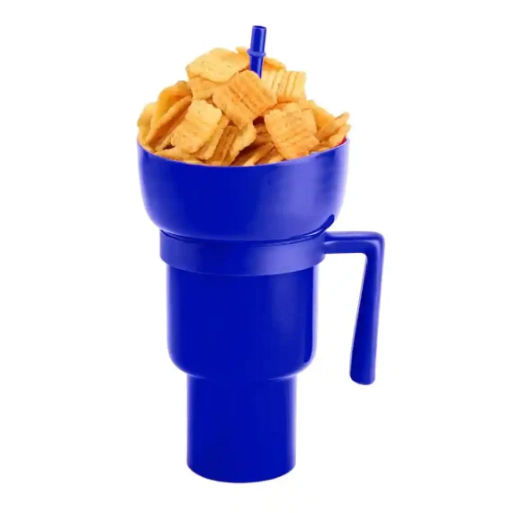 Snack Tumbler 2 In 1 With Straw Blue