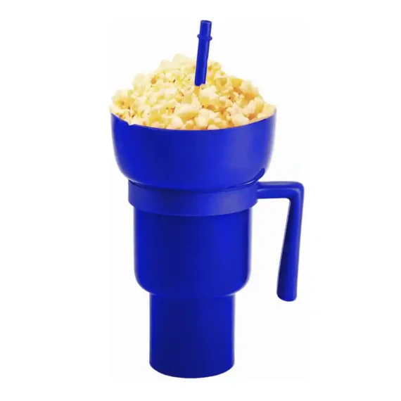 Snack Tumbler 2 In 1 With Straw Blue