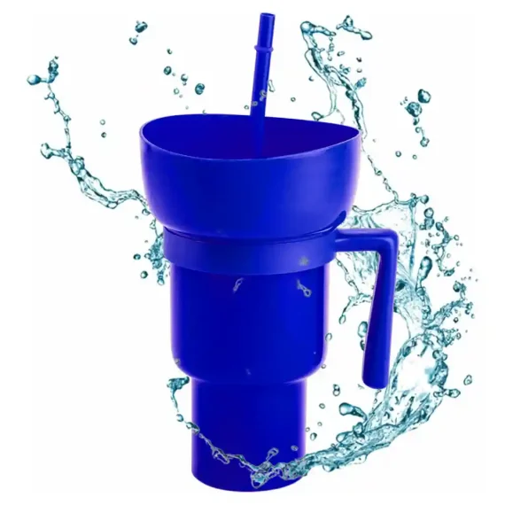 Snack Tumbler 2 In 1 With Straw Blue