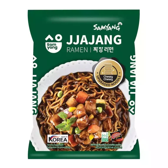 Korean instant noodles Samyang Jjajang Ramen with chicken flavor in bean sauce chajang