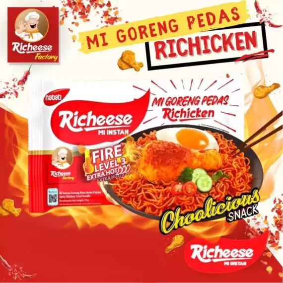 Nabati Richeese Fried Noodle Fire Level 3