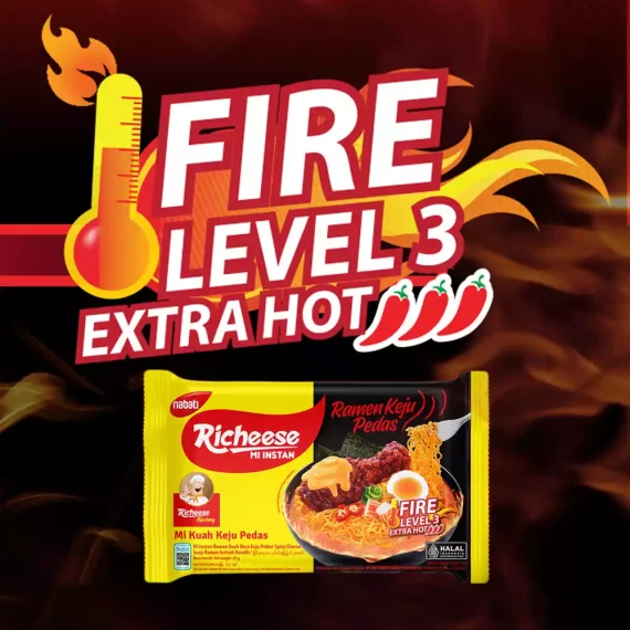 Nabati Richeese Fried Noodle Fire Level 3 Extra Hot