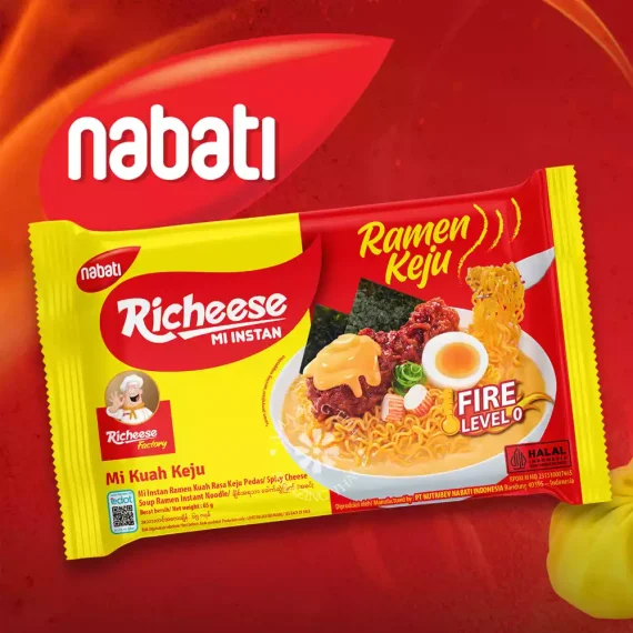 Nabati Richeese Ramen Cheese Fire Level 0 Noodle