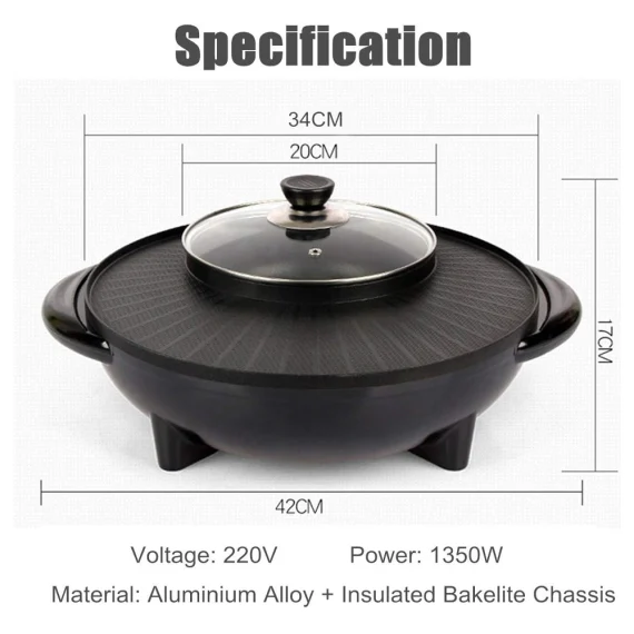 Multifunctional Electric BBQ Grill Non Stick Plate Barbecue Pan Hot Pot Dinner Party Picnic Skillet MakerMultifunctional Electric BBQ Grill Non Stick Plate Barbecue Pan Hot Pot Dinner Party Picnic Skillet Maker